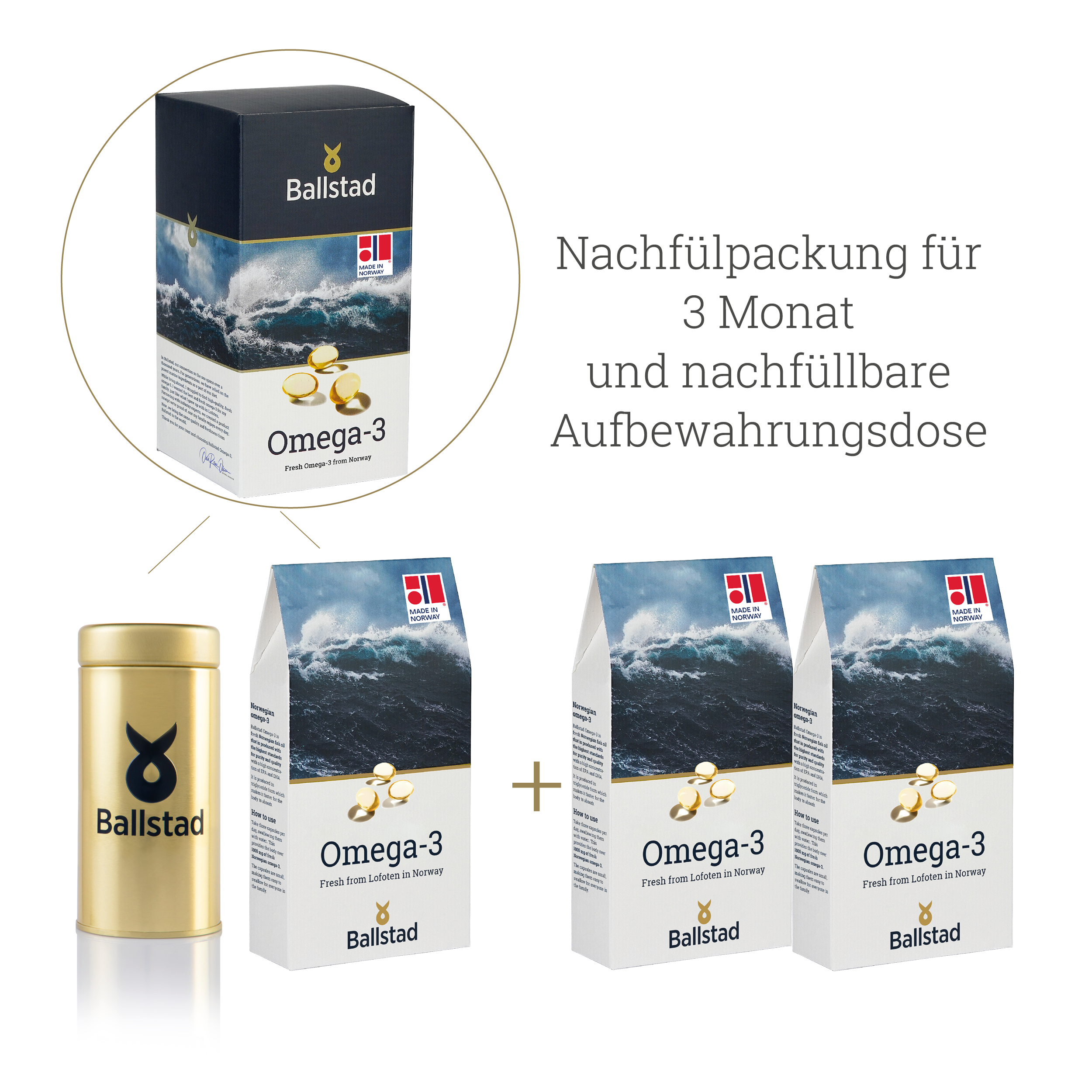 Frische Omega-3 Fischöl-Kapseln - 3 Monat