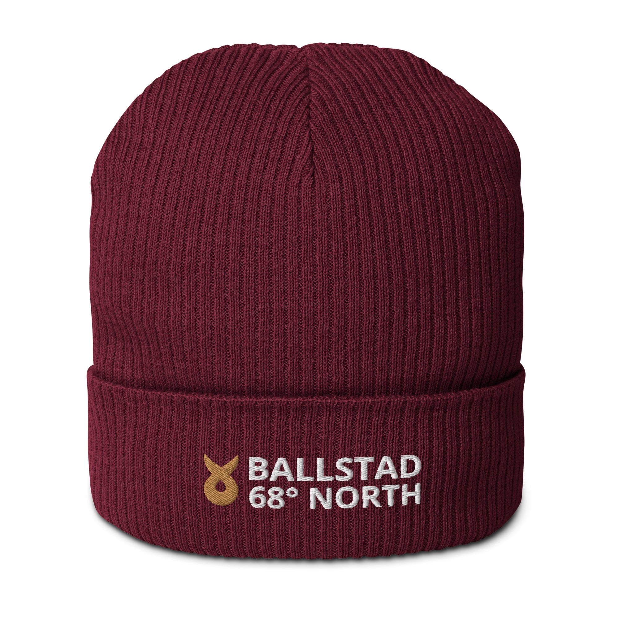 Ballstad X - 68° North - Gerippte Bio-Beanie