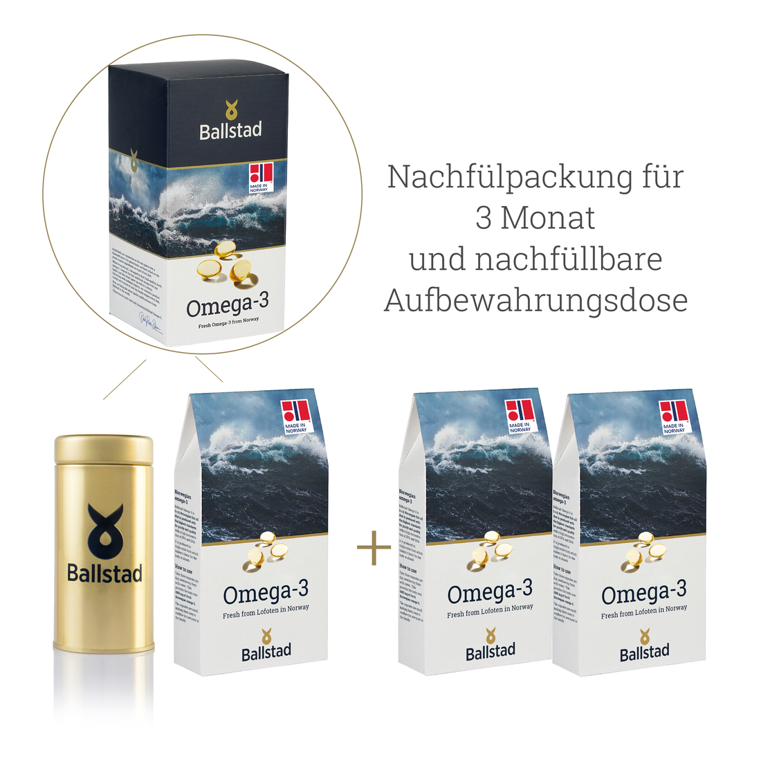 Frische Omega-3 Fischöl-Kapseln - 3 Monat