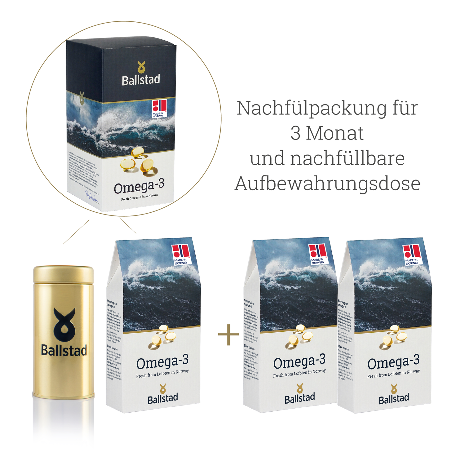 Frische Omega-3 Fischöl-Kapseln - 3 Monat