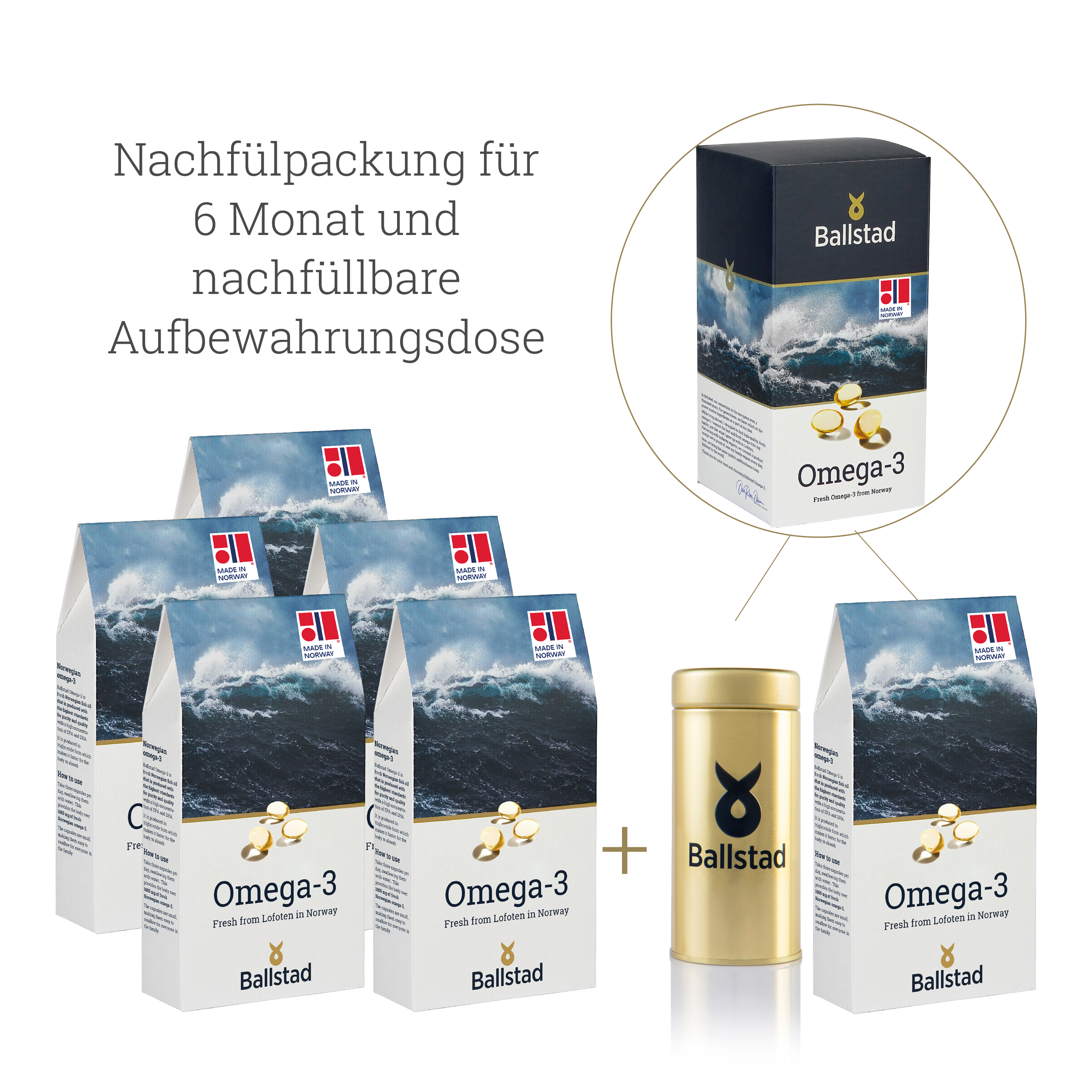 Frische Omega-3 Fischöl-Kapseln - 6 Monat